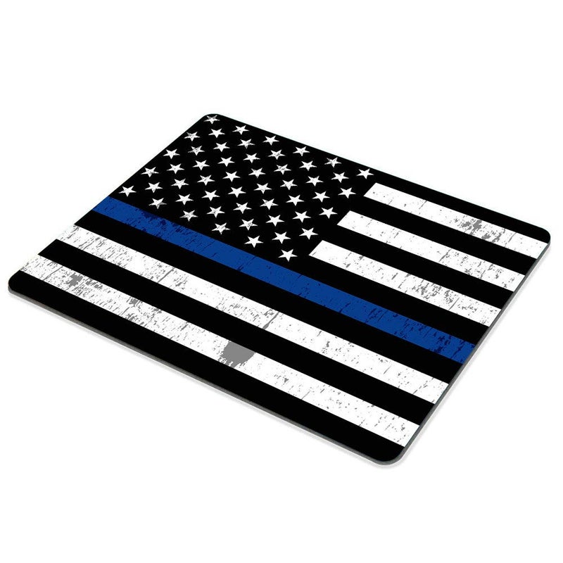 SSOIU Retro Thin Blue Line Flag Mouse Pad,US Thin Blue Flag Mouse Pad - Image 3
